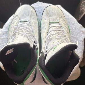 Jordan Kids White and Green Sneakers